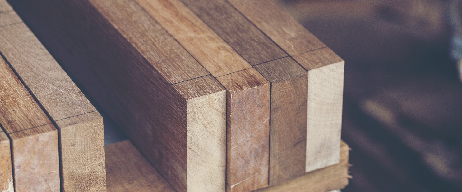 cut wood pieces lined up